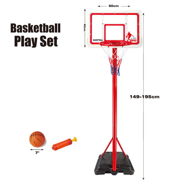 Cotonie HeightAdjustable Basketball Hoop Backboard System Stand Indoor